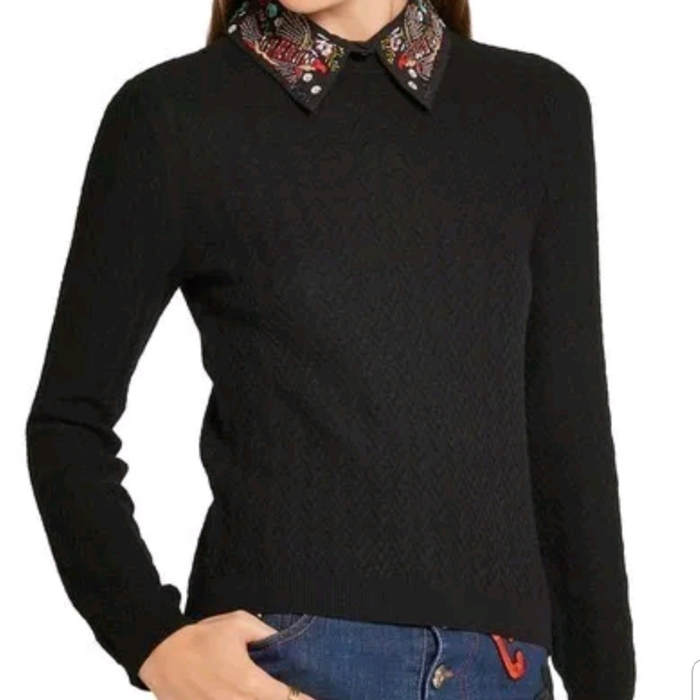 Alice+olivia Brooke Bird Embroidered Collars